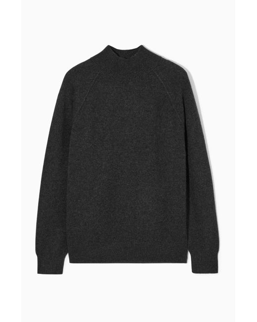 COS Black Pure Cashmere Funnel-neck Sweater for men