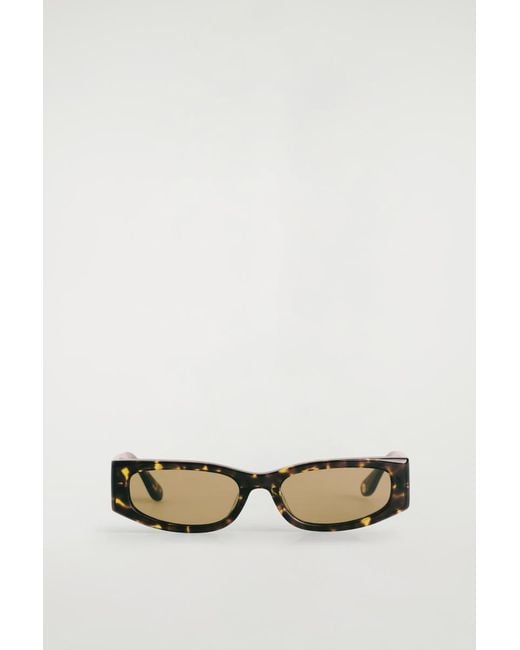 COS Brown Slim Rectangular Sunglasses