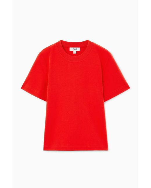 COS Red Clean Cut T-shirt