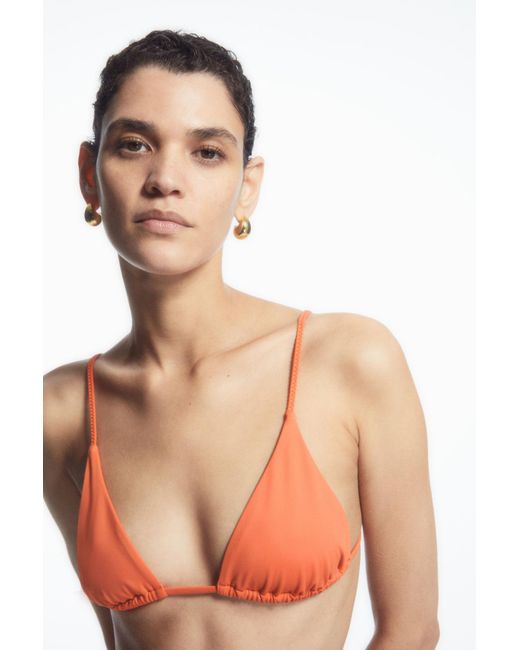 COS Orange Triangle Bikini Top