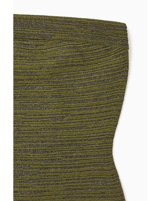 COS Green Sparkly Textured Bandeau