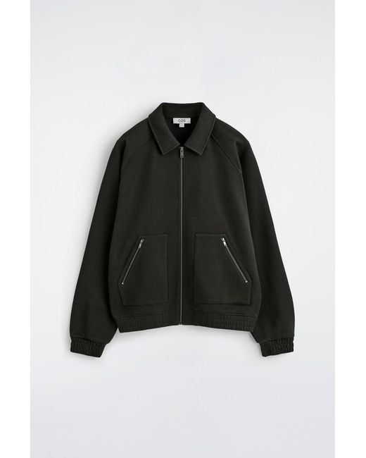 COS Black Cotton-Jersey Bomber Jacket for men