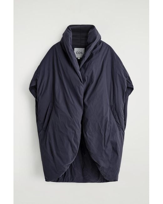 COS Blue Oversized Sculpted Down Puffer Jacket