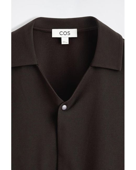 COS Black Milano-Jersey Short-Sleeved Shirt for men