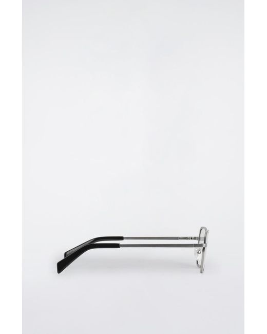 COS Gray Wire-Frame Rectangle Sunglasses for men