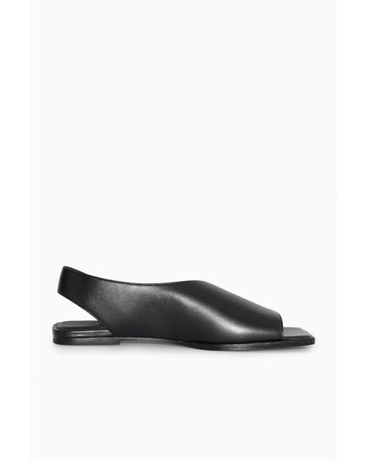 COS Black Leather Slingback Sandals