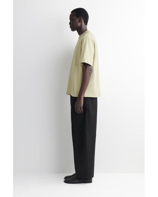 COS White Relaxed Garment-Washed Cotton T-Shirt for men