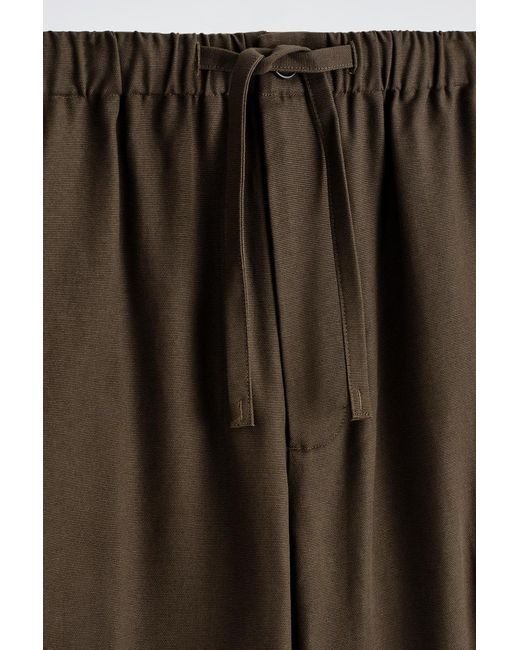 COS Green Relaxed-Fit Barrel-Leg Drawstring Trousers for men