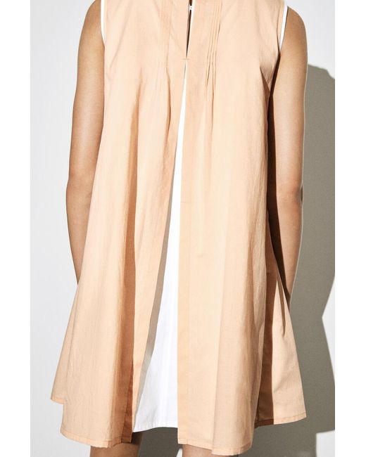 COS Natural Layered Pintucked Mini Dress