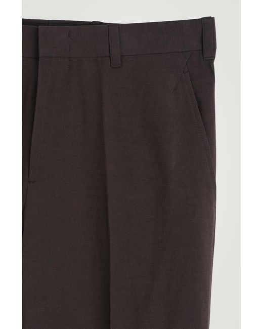 COS Brown Tailored Straight-Leg Trousers for men