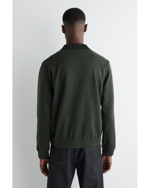 COS Green Jersey Harrington Jacket for men