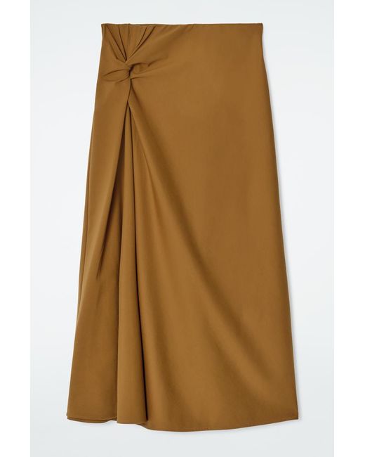COS Natural Twist-Detail Midi Skirt