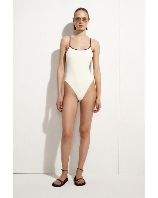 COS Natural Contrast-Trimmed Swimsuit