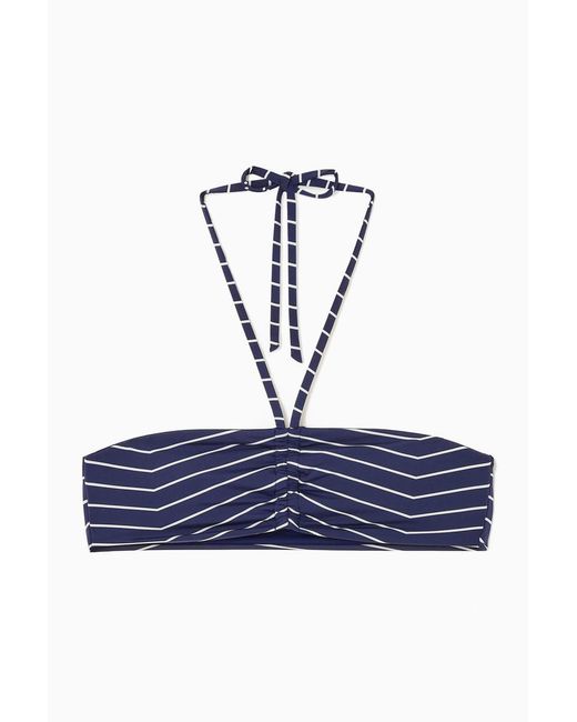 COS Blue Halterneck Bandeau Bikini Top