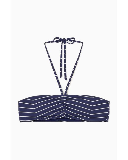 COS Blue Halterneck Bandeau Bikini Top