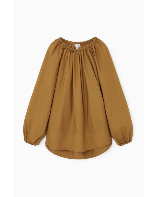 COS Natural Oversized Off-the-shoulder Blouse