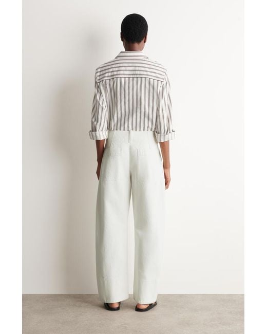 COS White Denim Barrel-Leg Trousers