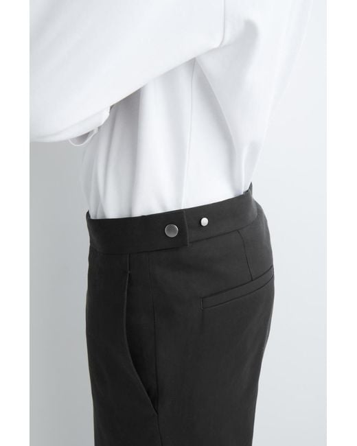 COS Black Cotton Slim-Leg Trousers for men