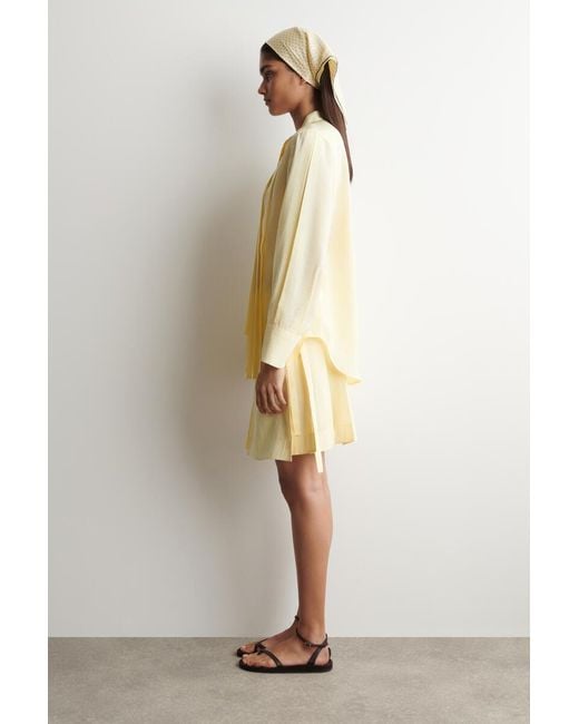 COS Metallic Pleated Bow-Detail Blouse