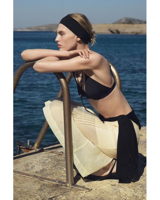 COS Blue Triangle Bikini Top