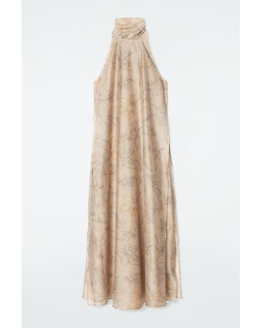 cos silk halterneck midi dress SILK HALTERNECK MIDI DRESS