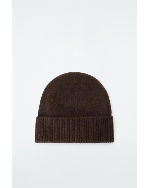 COS Brown Pure Cashmere Beanie