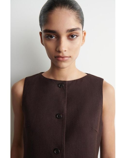 COS Black Tailored Waistcoat
