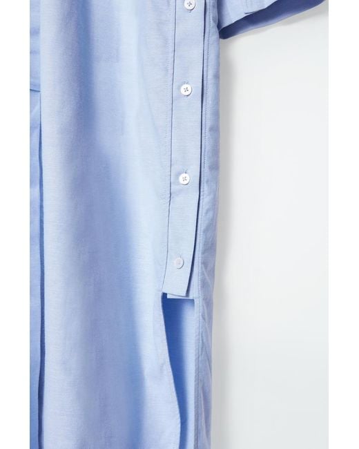 COS Asymmetric Deconstructed Shirt Dress in Blue | Lyst