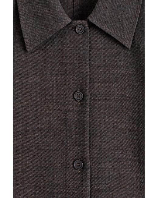 COS Black Rounded Wool-Blend Shirt