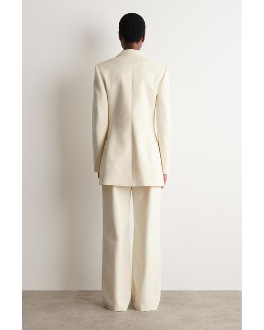 COS Natural Textured Slim Straight-Leg Pants