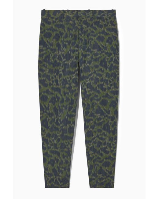 COS Green Animal-jacquard Pants - Straight for men