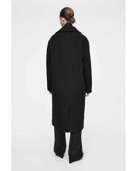 COS Black Oversized Wool-blend Coat (petite)