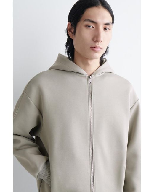 COS White Cotton-Piqué Zip-Up Hoodie for men