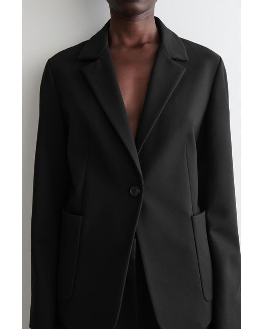 COS Black Slim Milano Single-Breasted Blazer