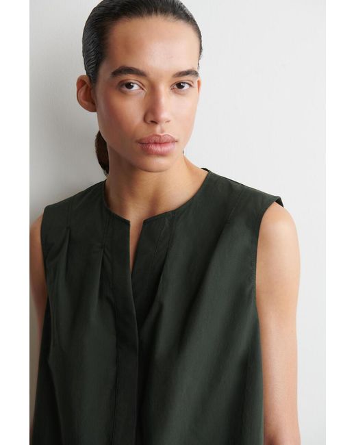 COS Black Pleated Sleeveless Top