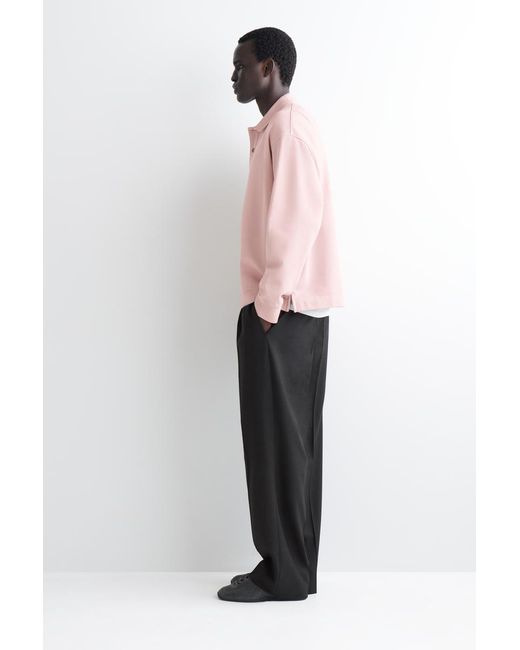 COS Pink Washed-Cotton Polo Sweatshirt for men