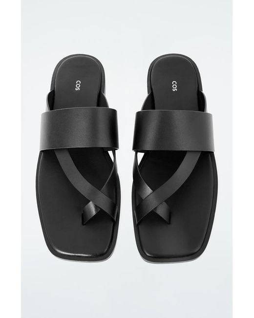 COS Black Zehensteg-sandalen Aus Leder