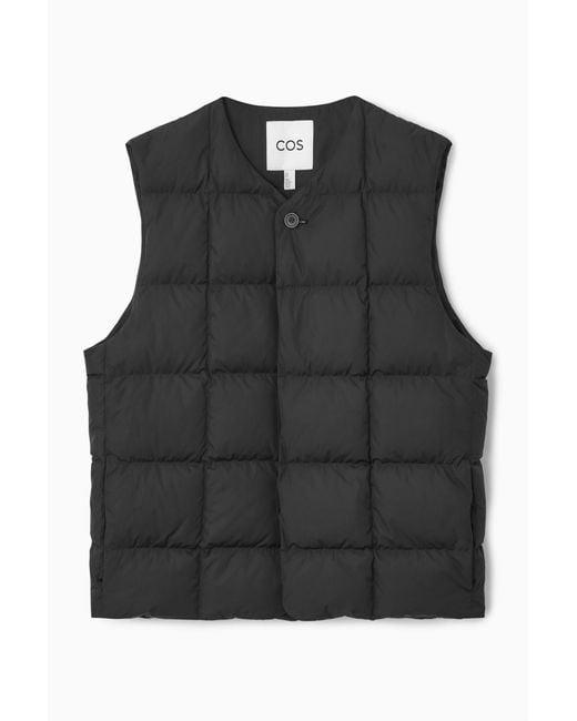COS Black Quilted Padded Liner Vest for men