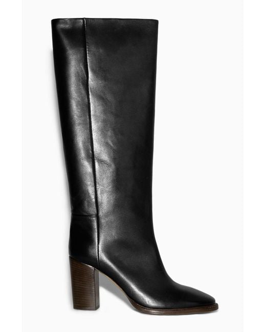 COS Black Knee-high Leather Boots