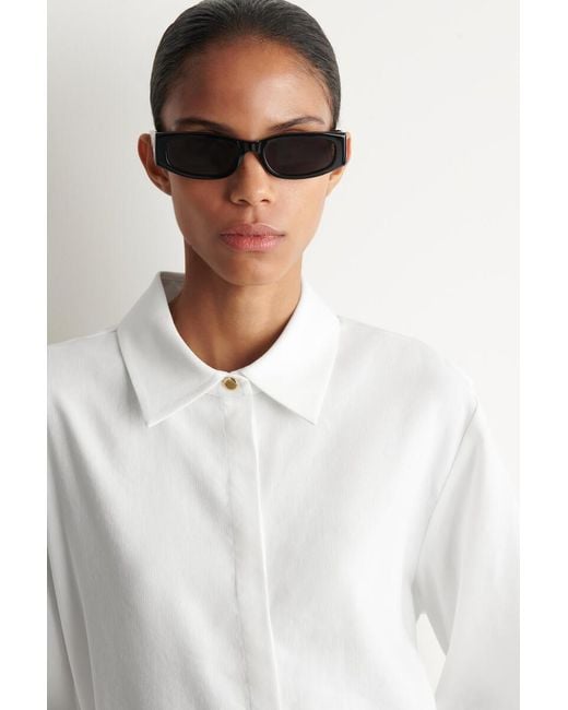 COS White Longline Linen Shirt
