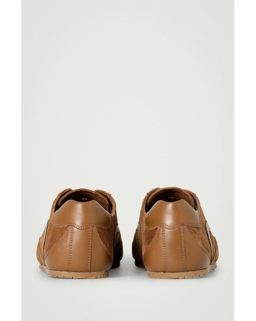 COS Brown Minimal Suede Trainers for men