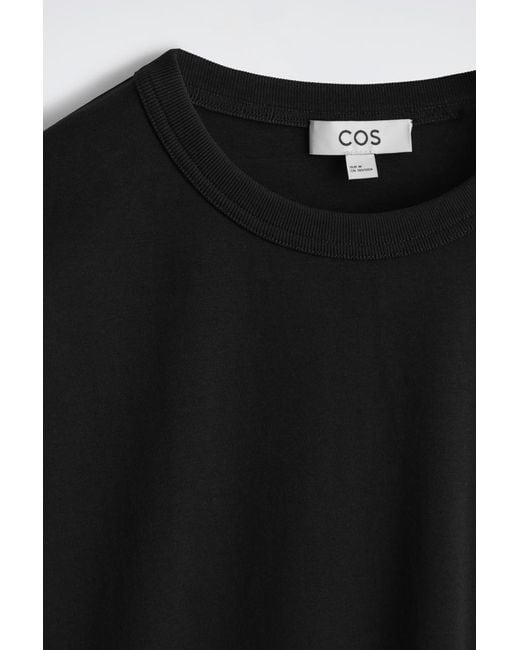 COS Black Relaxed Jersey Interlock Long-sleeved T-shirt for men
