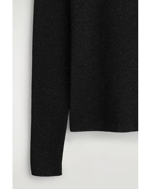 COS Black Sparkly Seamless Wool Top