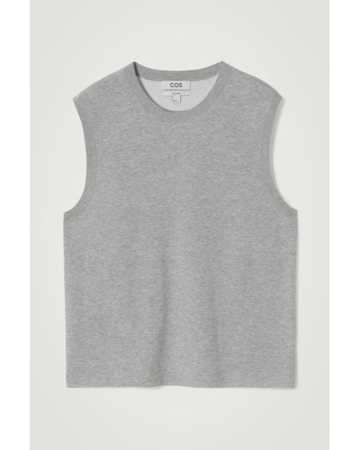 COS Gray Double-Faced Knitted Tank for men