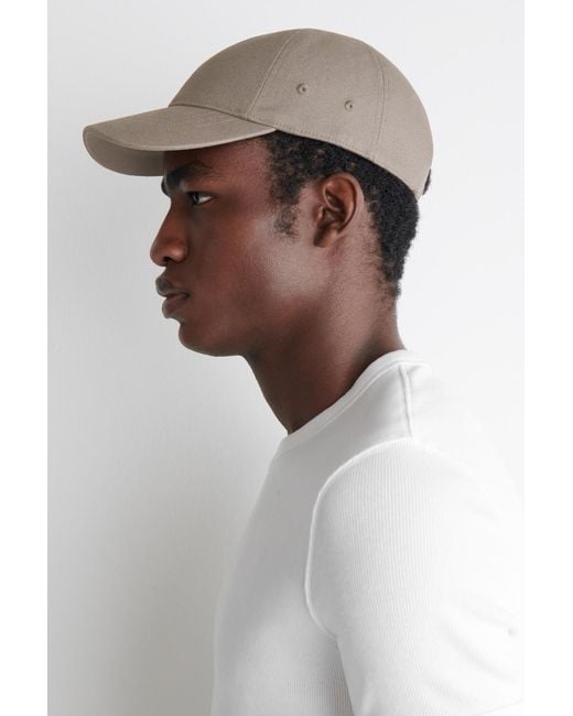 COS Gray Cotton-Canvas Baseball Cap for men