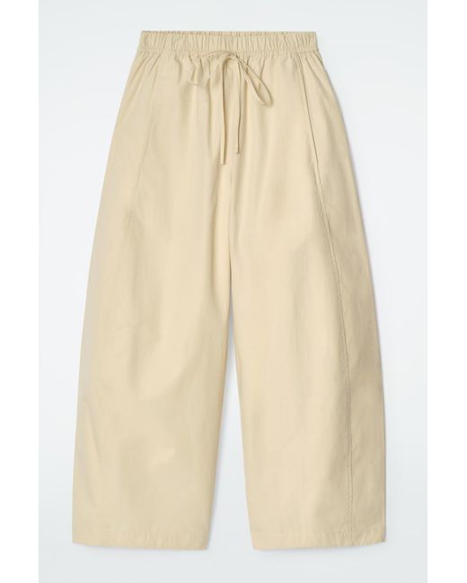 COS Natural Elasticated Barrel-Leg Trousers