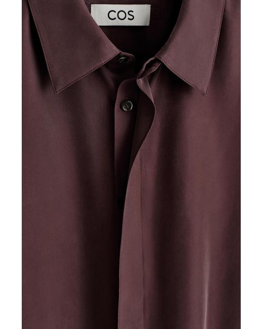 COS Purple Tailored Silk Shirt for men