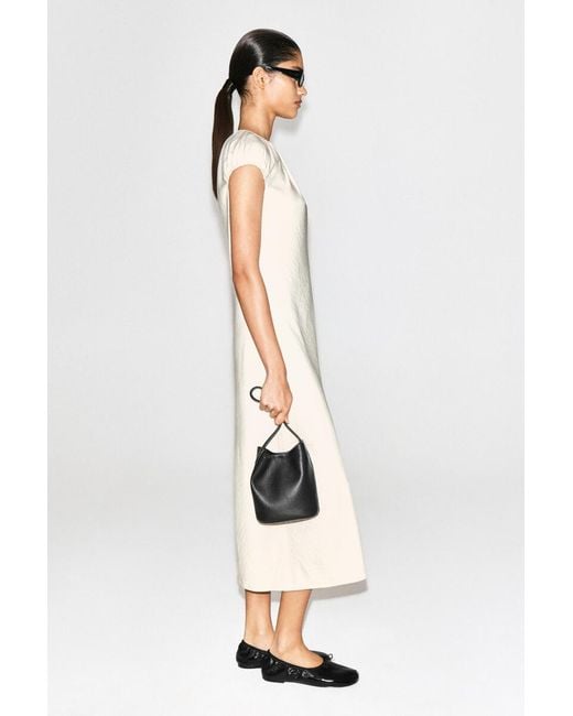 COS White Gathered Midi Dress