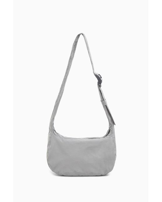 COS White Reflective Crossbody Saddle Bag
