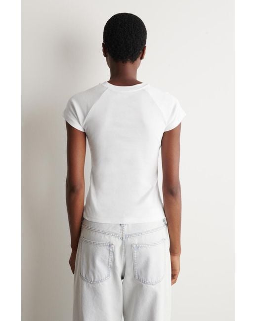 COS White Slim Cotton T-Shirt